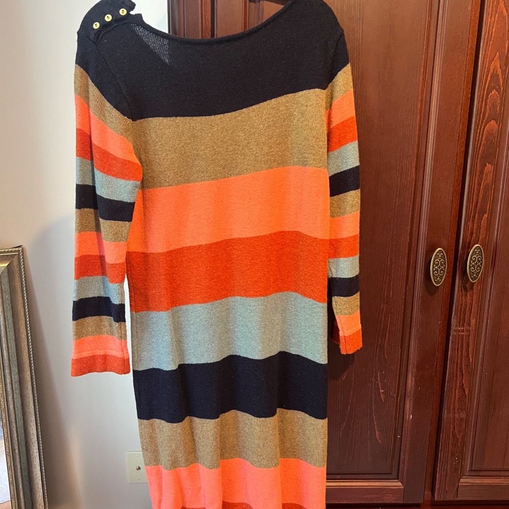 Anthropologie Isabella Sinclair Multi- colored Striped Sweater Dress Women's L - Picture 6 of 8